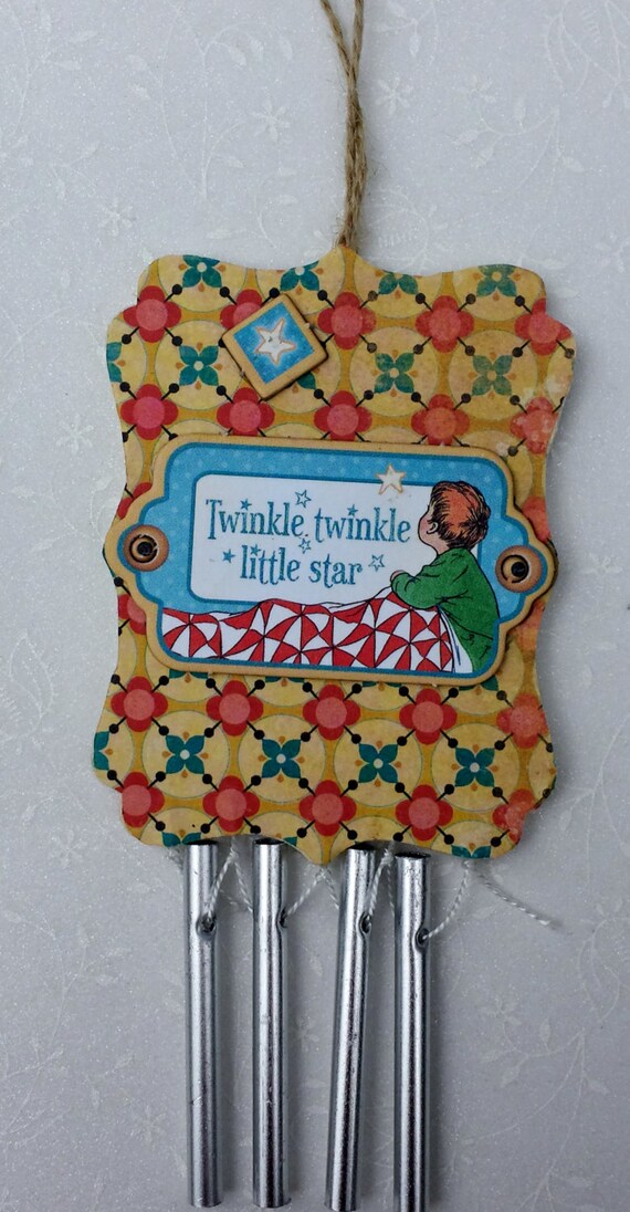 Le Little Star Windchimes By Thesavannahtasselco Le Little Star Windchimes Nursery Rhyme Door Hanger Lamp Ornament Mother Goose Red Yellow Blue Baby Boy Gift