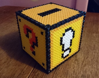 Items similar to Super Mario Mystery Block - Perler Bead Necklace on Etsy