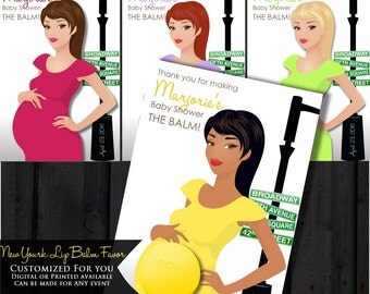 Pregnant Mother New York City Lip Balm Baby Shower Thank You Favor printable, custom, NY, digital file, pdf, DIY, SKU-eoslipbalm eos