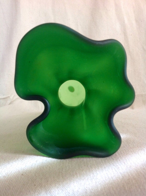 Vintage green Glass Opaque cased emerald art green glass