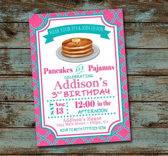 Pancake Birthday Party Invitations 7