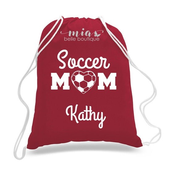Personalized Soccer Mom drawstring bag Custom by MiaBelleBoutique
