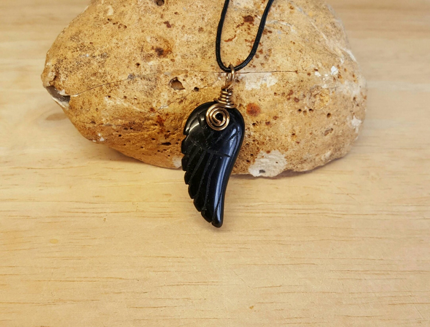 mens black obsidian necklace