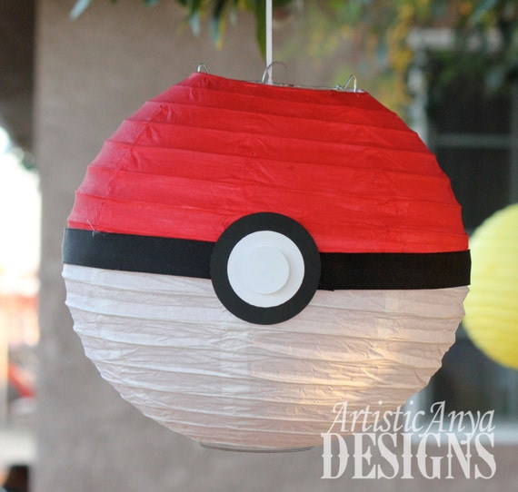 PokeBall 10 Paper Lanterns Set of 3 Pokemon Go Party