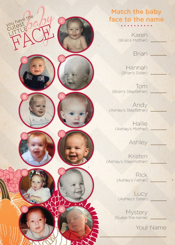 Guess the Baby Face Game Baby Girl Baby Shower Game Baby