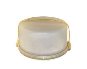 Classic Tupperware Large Cake Carrier Cake Safe Pie Safe in Harvest Gold