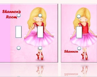 Ballerina light switch cover PERSONALIZED girls room
