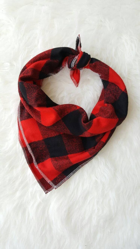 Red and BLACK Buffalo Plaid //Dog Bandana//
