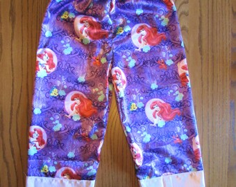 Arial pajamas/little mermaid pajamas/girls pajamas/satin pajamas/women's mermaid pajamas/girls satin pajamas/women's satin/mommy and me
