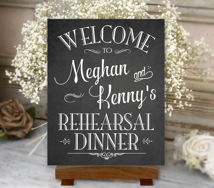 Rehearsal Dinner Sign Chalkboard Printable Etsy