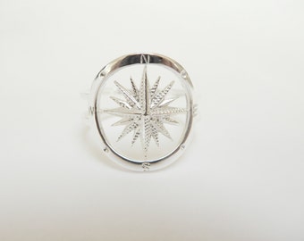 Sailor Compass Ring Sterling Silver - Compass jewelry - Nautical Jewelry