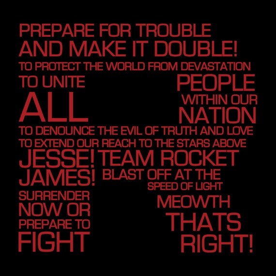 UNISEX FIT Team Rocket Motto R Shirt Pokemon Tee by GamingShirts