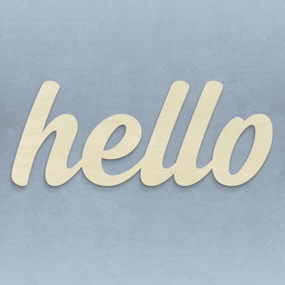 Cursive Hello by UnfinishedWoodCo on Etsy