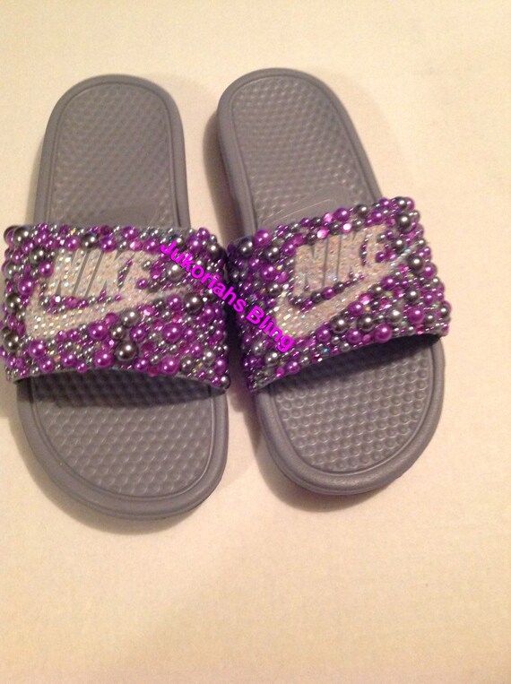 sparkly nike slides