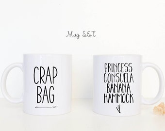 Coffee Mug Couples Gift Mugs Crap Bag & Princess Consuela Banana Hammock Gift Set Big coffee mug best coffee mug custom coffee mug
