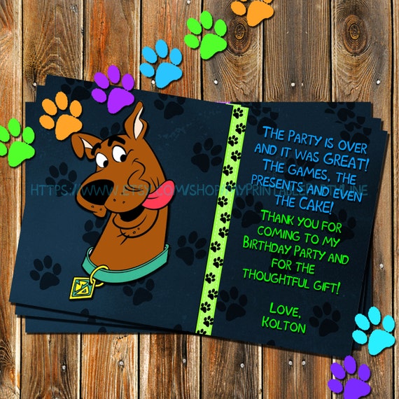 Scooby Doo Thank You Card-Scooby Doo by MyPrintablePartyLine