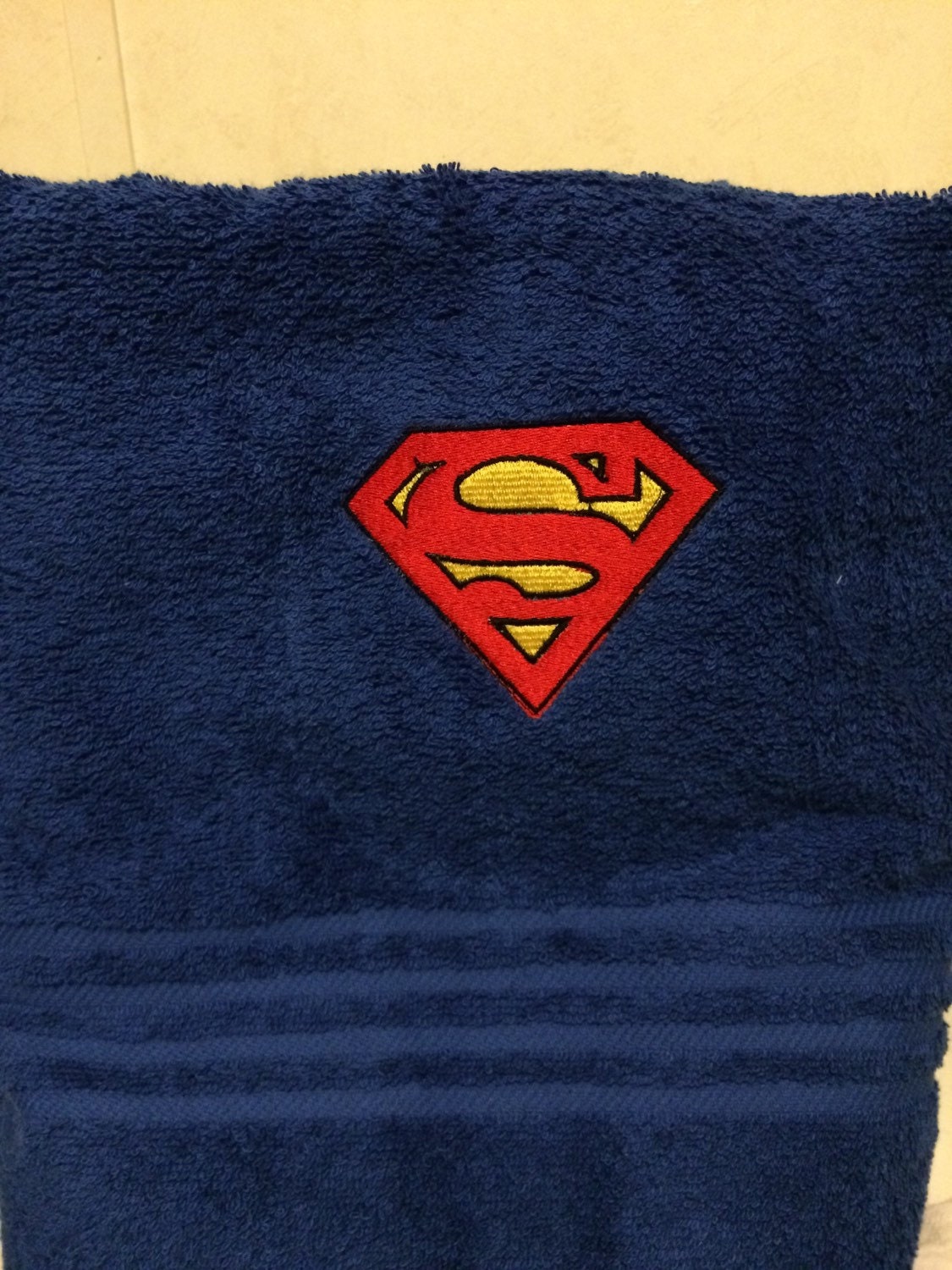 Superman bath towel by TissueCouch on Etsy
