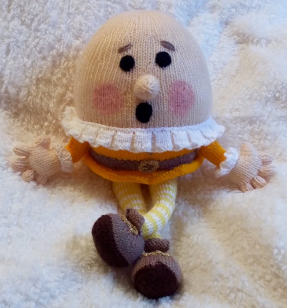 Knitted Humpty Dumpty Plush Toy Nursery Rhyme Children