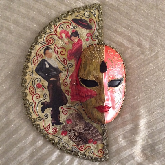 Items similar to mask, handmade, decorative, decoupage