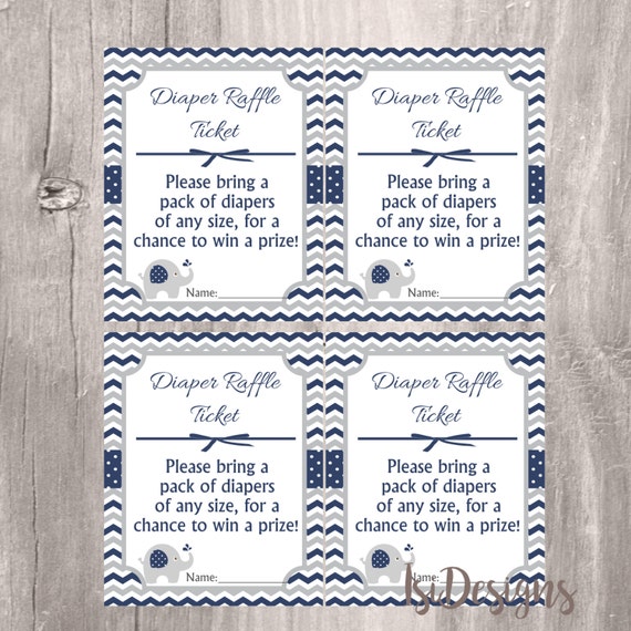 elephant baby shower diaper raffle tickets printable elephant