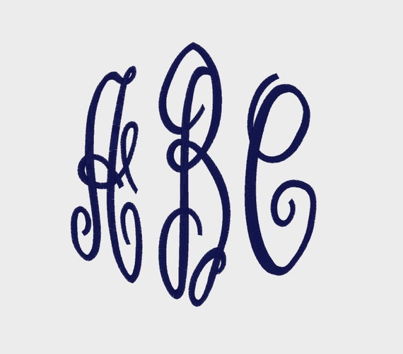 Classic 3 Letter Monogram Embroidery Machine Font 1