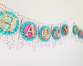Confetti Sprinkles Happy Birthday Banner. Birthday Photo Prop. Custom Birthday Banner. Sprinkles Party. Confetti Banner