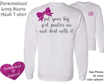 1 Long Sleeve Adult Personalized Tshirt, Monogrammed tshirt,personalized shirt,Christmas gift,Monogram gifts,custom tshirt,personalized gift