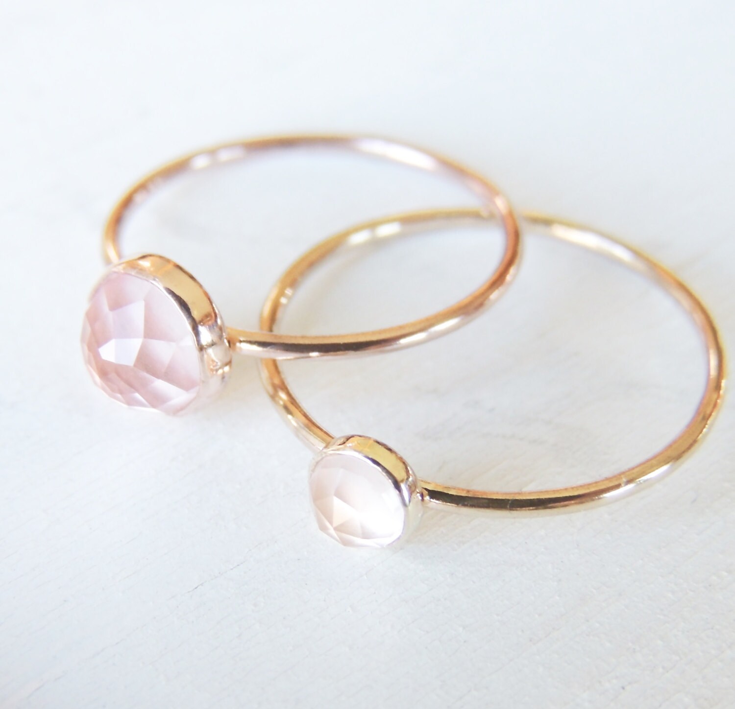 Mother Daughter Rings Rose Quartz Ring Set Ring for by Luxuring