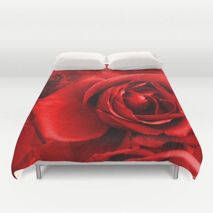 Red Duvet Cover Red Rose Floral Duvet Cover Queen Comforter