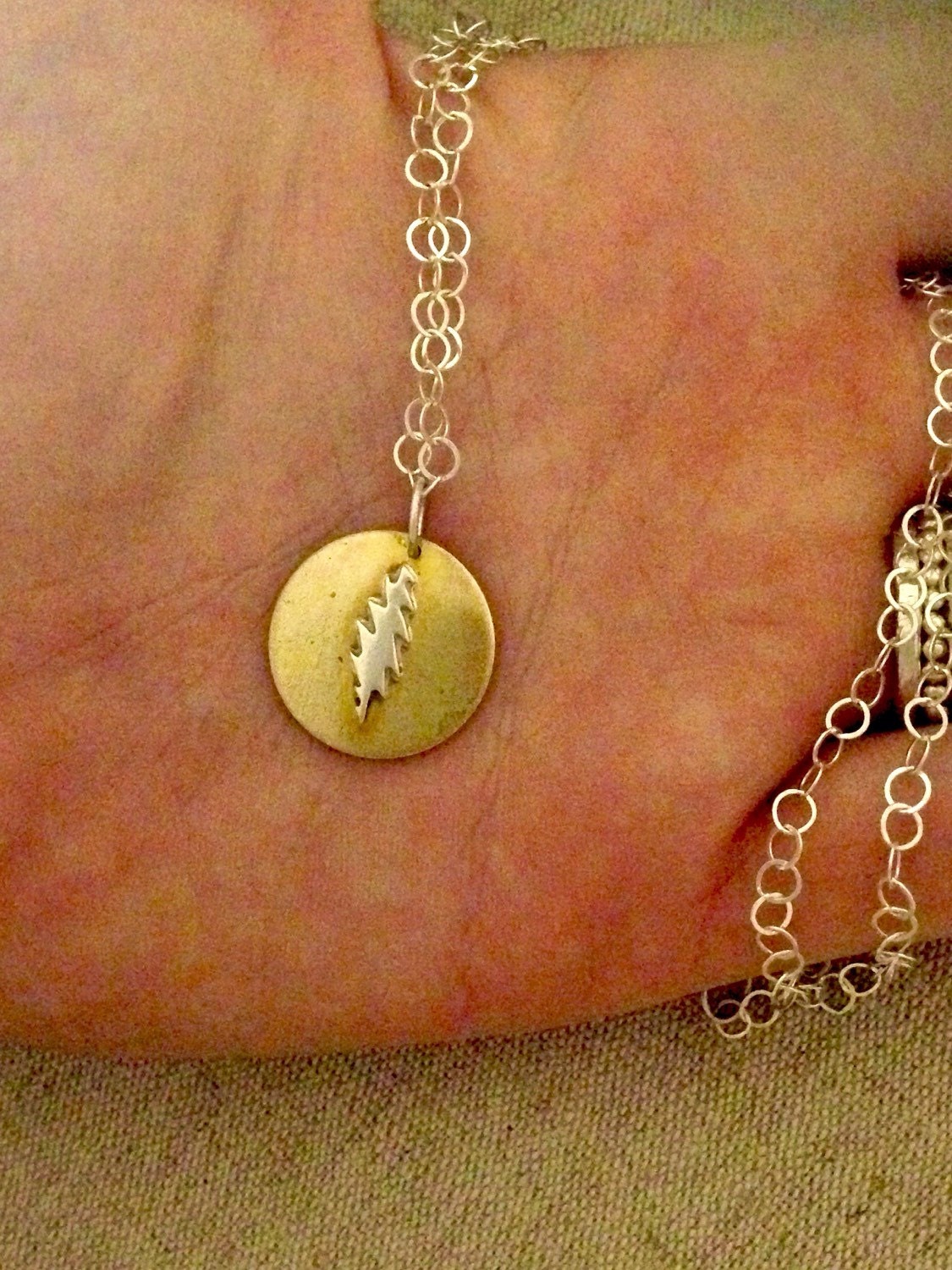 Grateful Dead lightning bolt small copper or brass by MaedayMetals