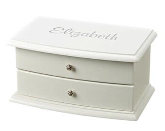 Flower Girl Bridesmaid Keepsake Jewelry Box Personalized For Free White Jewelry Keepsake Box Jewelry Box Wood Keepsake Box
