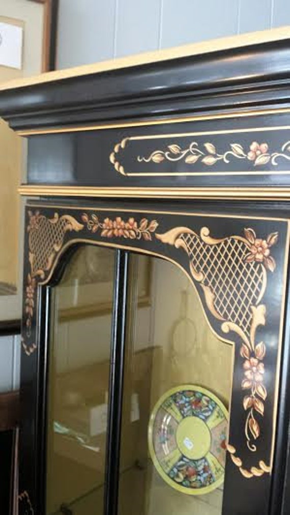 Black China Mid Century China Painted China