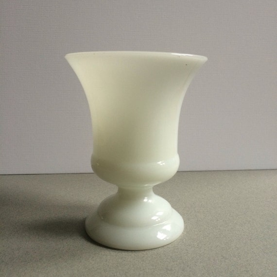Vintage Milk Glass Vase NAPCO glass vase urn vase while