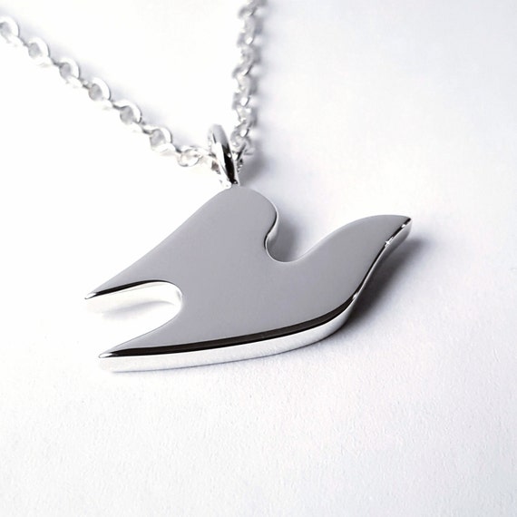 Sterling Silver Dove Necklace Pendant by SamaritanJewelers on Etsy