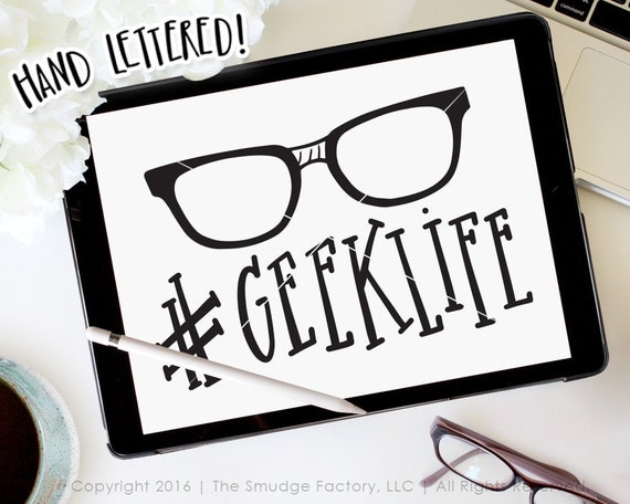 Download Geek SVG Cut File Geek Life Clipart Hand Drawn Nerd Cut