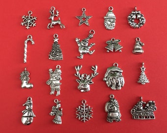 The Large Christmas Charm Collection Antique Silver - CC011