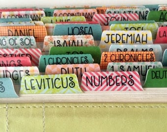 Bible Tabs - Journaling Bible Tabs - Laminated Sticker Tabs - 1. 5 inch Cute Patterns BT14