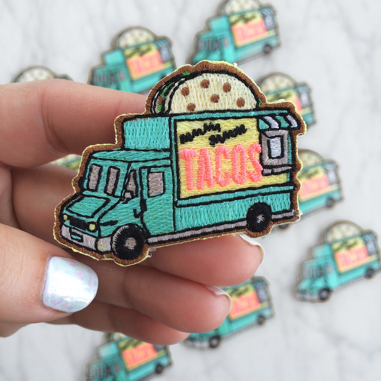 Taco Food Truck Patch Iron On Embroidered by