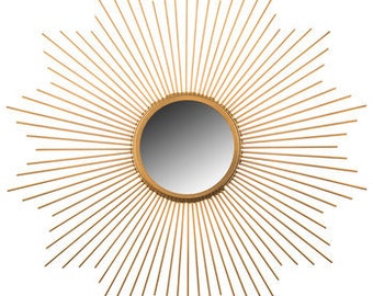 On Sale Starburst Mirror / Retro / Atomic / Mid Century Modern Decor / Gold Mirror/ MCM/ Vintage Mirror