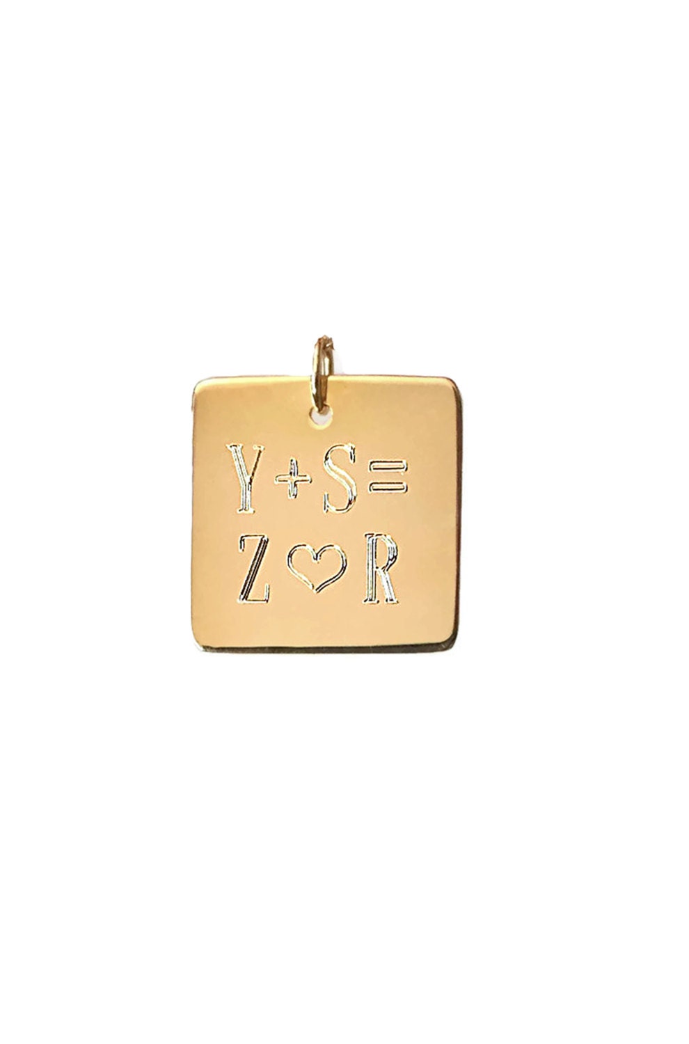 14k gold engraved square pendant gold square pendant