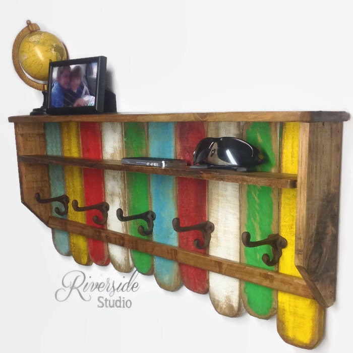 Entryway Wood Shelf Coat Rack / Reclaimed by RiversideStudioON