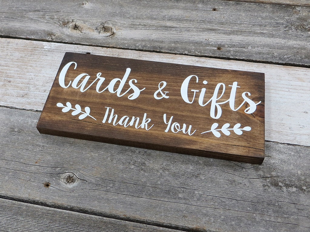 Rustic Hand Painted Wood Wedding Sign Cards & Gifts