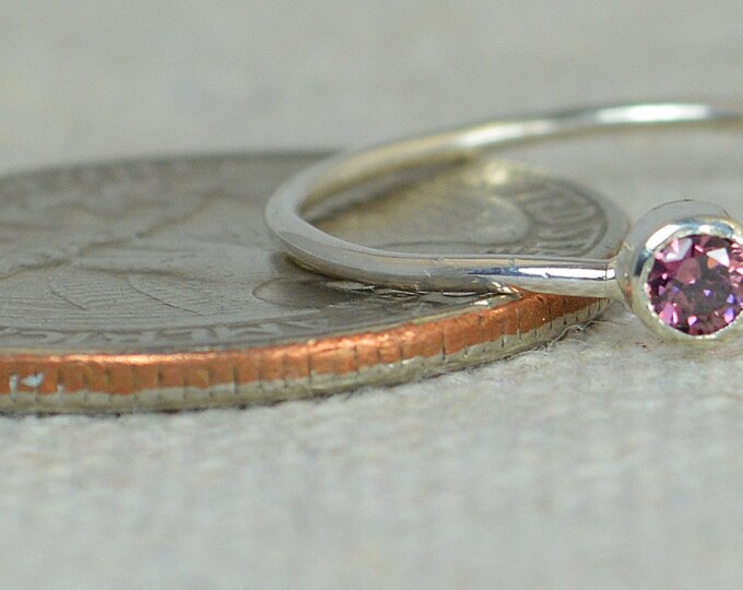 Alexandrite Infinity Ring, Sterling Silver, Stackable Rings, Mother's Ring, June Birthstone Ring, Infinity Ring, Silver Alexandrite Ring