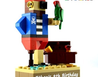 LEGO® MINILAND PIRATES cake topper table decoration birthday party engraved personalised