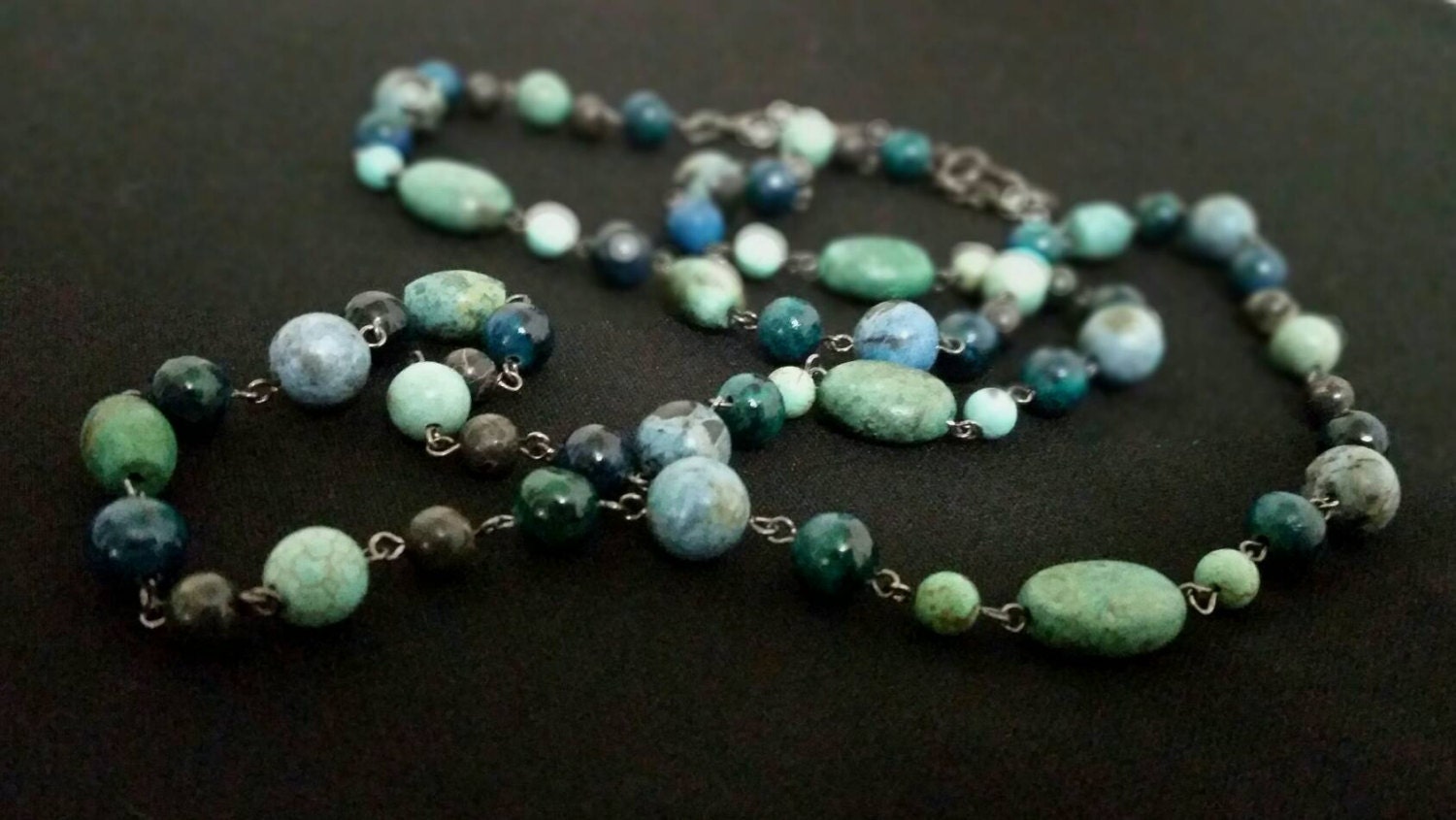 Teal Green Beaded Neclace