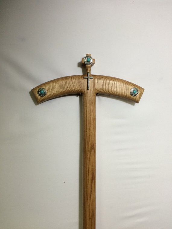 Orthodox staff and stand Turquoise Crosier by ANNZTIQUES
