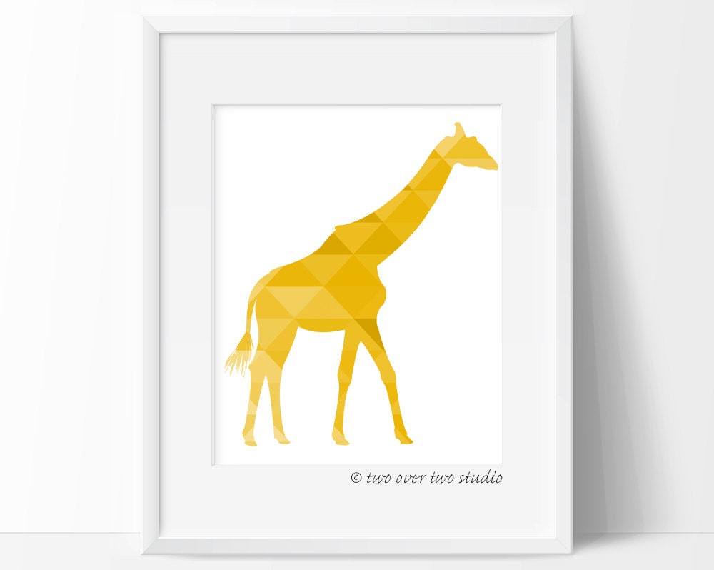 yellow giraffe print triangle geometric wall safari yellow giraffe print triangle geometric wall safari