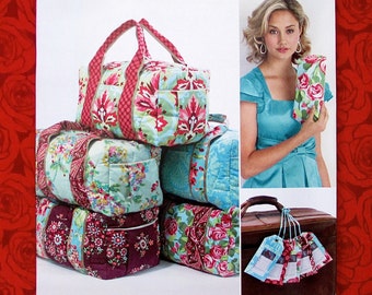 Simplicity Sewing Pattern 2274, Clutch Purse, Overnight Tote Bag, Luggage Tag, Travel Organizer Accessory, DIY Summer Holiday School, UNCUT