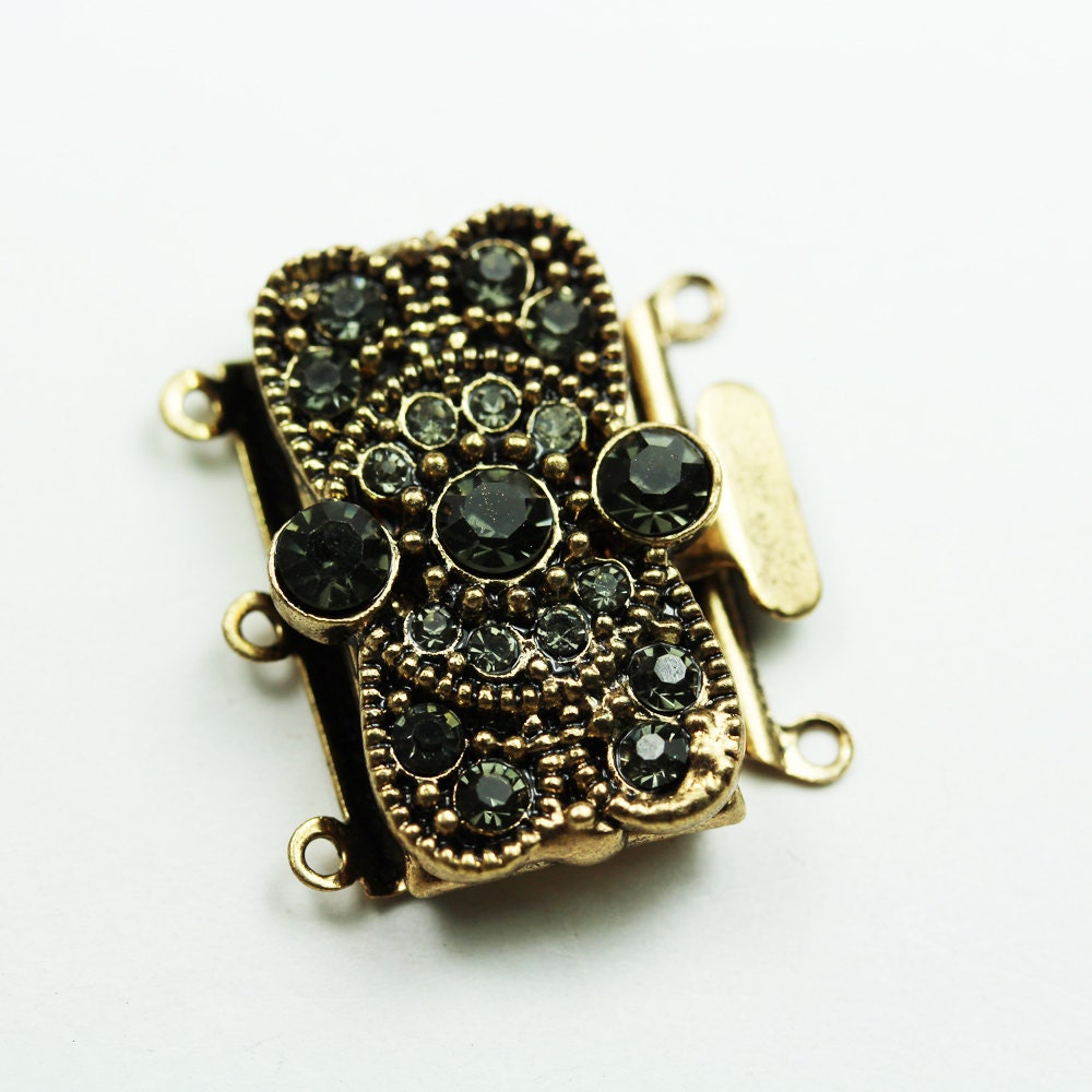 2pcs Jewellery Finding Box Clasps 3strand brass Clasp with