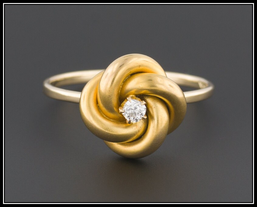 14k gold love knot ring